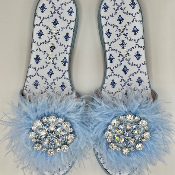 NWT HILL HOUSE Home, The Summer Slide, Blue Feathers, Size: 10 (US), 40 (IT) ** - Picture 4 of 5